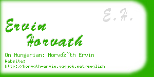 ervin horvath business card